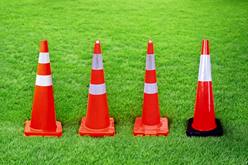 Mostra de cone de trânsito