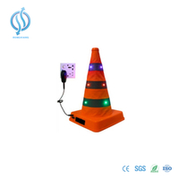 Cone de tráfego dobrável conduzido