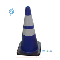 Cone de trânsito roxo flexível para rodovia